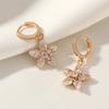 New Fashion Flowers Dangle Earrings for Women Cubic Zirconia Daily Jewelry Party Accessories