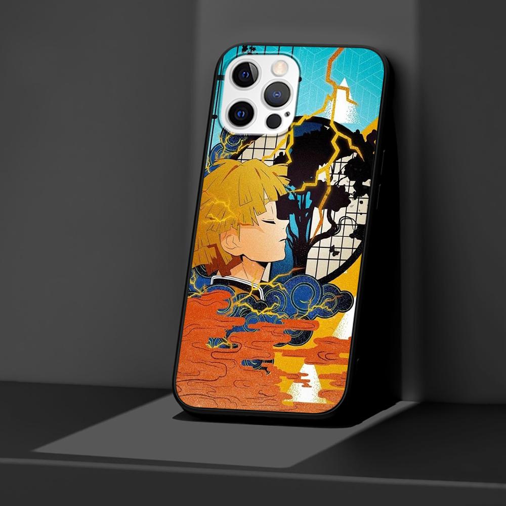 Чехол «Убийца демонов» для iPhone 14 11 13 Pro Max 12 Mini XR 7 8 Plus SE 2020 XS 6 6S + 5 5S, черный мягкий чехол-сумка для мобильного телефона