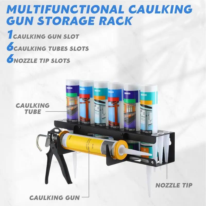 Caulk Tube Holder Metal Grease Tube Rack Wall Mounted Sealant Organizer Hand Caulking Tube Rack Caulking Tool Organizer
