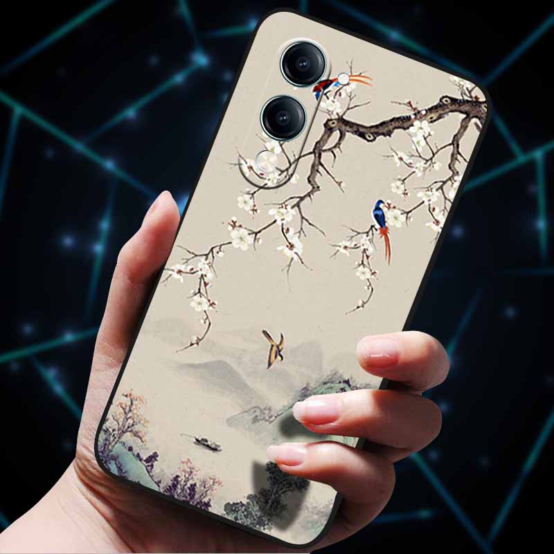 For Vivo Y04 4G Case Soft Silicone Bumper 3D Flowers Emboss Phone Cases for Vivo Y04 4G Back Cover Shell VivoyY04 4G Bag