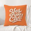 Slogan Yes You Can Cushion Cover Natural Linen Pillowcase Set AllinOne Decor Cushion Cover for Sofa Bedroom Chair