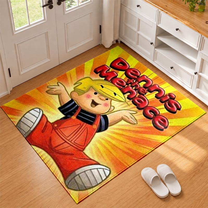 Dennis the Menace Carpet Door Mat for Living Room or Bedroom Protective Mat Under Chair Office Decoration Christmas Gift Birthday Present