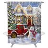 Christmas Snowman Houses Christmas Tree Truck Waterproof Shower Curtain Home Bath Decorative Polyester Fabric Bathroom Curtain