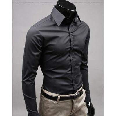 Мужская рубашка больших размеров с длинными рукавами на весну и осень, тонкая деловая рубашка