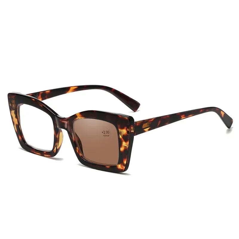 Новые очки с большой оправой, антисиний, пресбиопия, светочувствительные, изменяющие цвет очки для чтения, очки для дальнего зрения с высоким разрешением