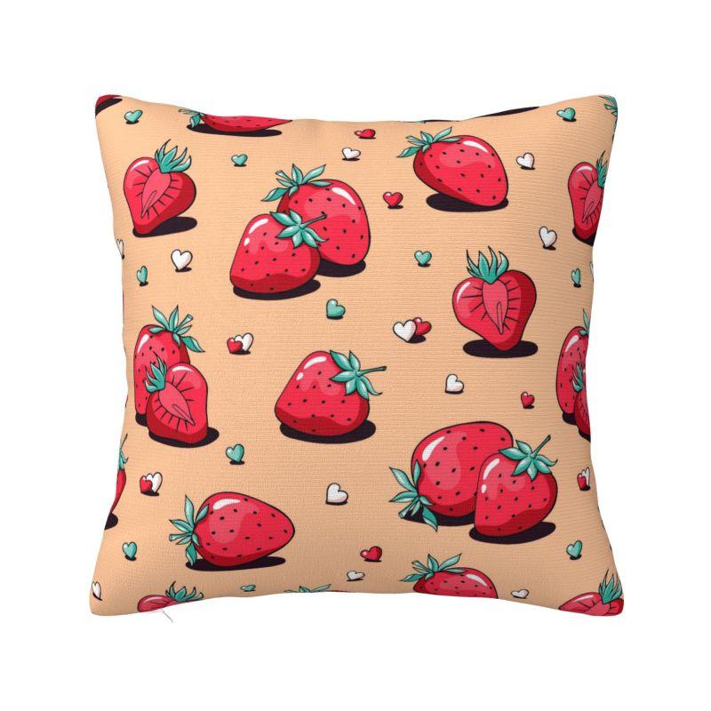 Fashion Summer Fruit Strawberry Cushion Covers xcm Velvet Pillow Case Sofa Chair Square Pillowcase Home Decor