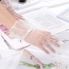 Новые Сексуальные Прозрачные Кружевные Черно-Белые Перчатки Однотонные Модные Женские Короткие Тюлевые Перчатки для Вождения Сетчатые Эластичные Свадебные Варежки