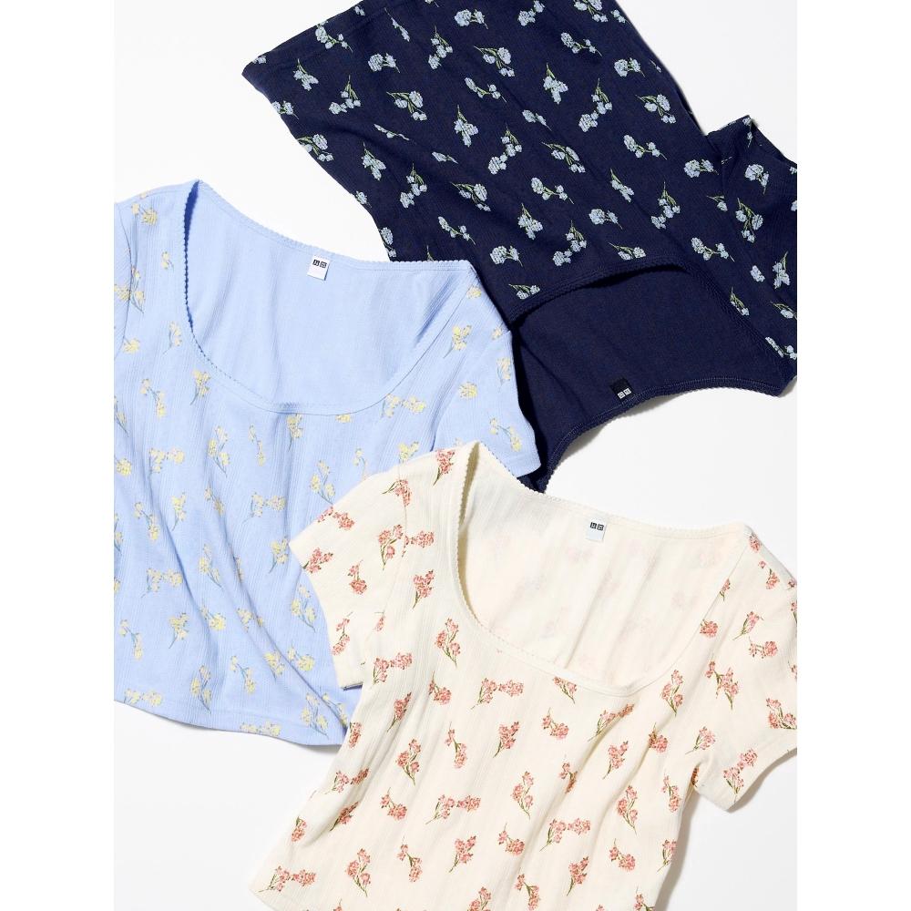 Uniqlo Футболка с квадратным вырезом и заостренным хвостом в Японии