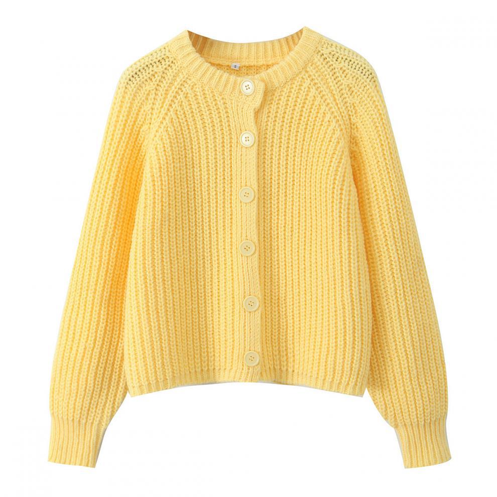 2025 Autumn Women's Long Sleeve Knit Cardigan Sweater Top - European & American Style