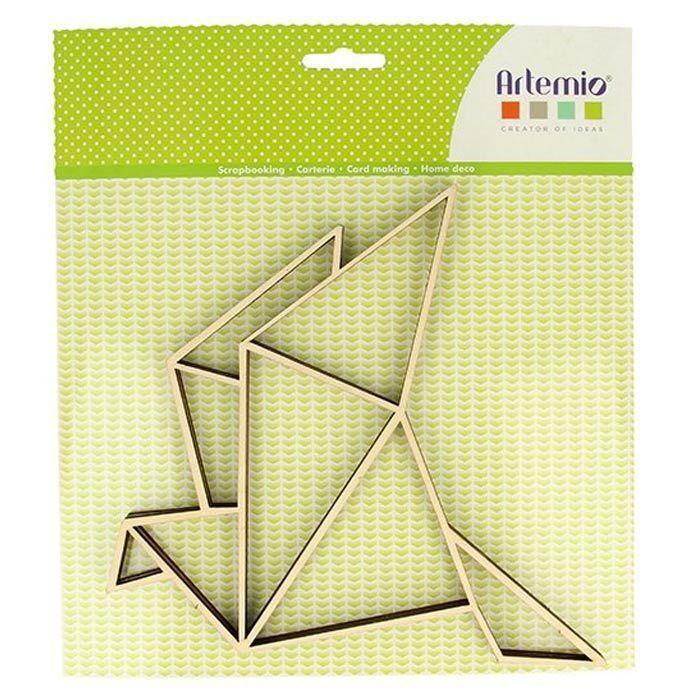 Wooden Shape To Decorate - ARTEMIO - Origami Cocotte - 20 X 20 Cm - Modern Decoration - Creativity