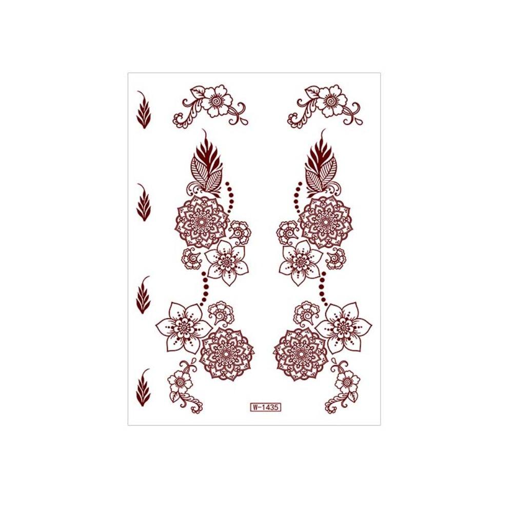 Lace Fake Tattoo Temporary Tattoo Red Mehndi Stickers Body Art Sticker Henna Tattoo Stickers Girls