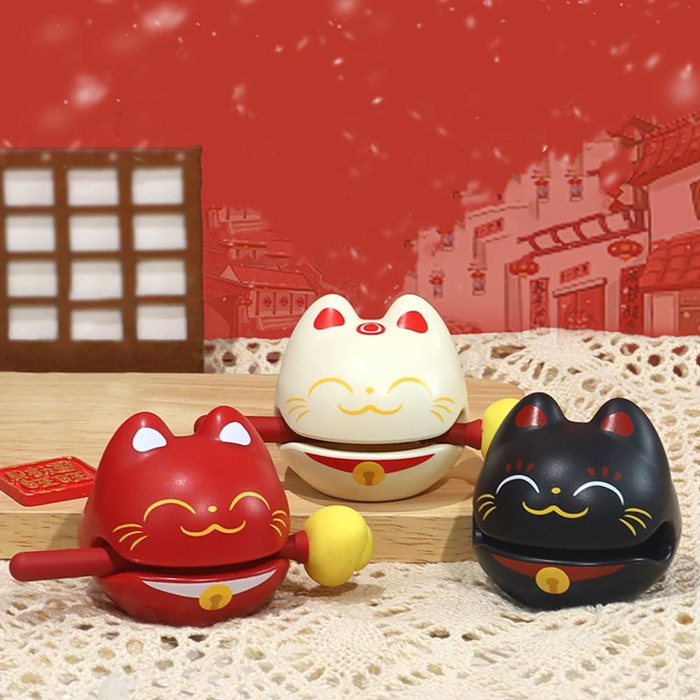 1 Pc Zen Block Drum Mokugyo Lucky Cat Shape Wood Fish Temple Block Ornament Knock Percussion Toy Meditation Buddhist Decoration