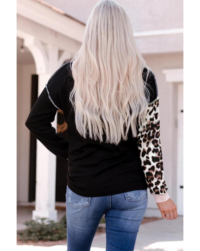 Azura Exchange Толстовка с капюшоном в стиле пэчворк с леопардовым принтом