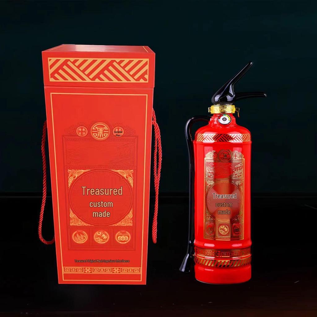 Керамическая бутылка-огнетушитель из Цзиндэчжэня: Креативная герметичная банка для вина и декоративный горшок для домашнего хранения