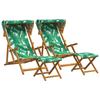Reclining Chair 4 Pcs 3 Position Solid Eucalyptus Wood