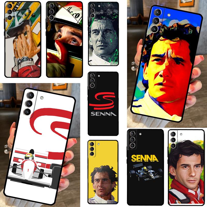 Racing Ayrton Senna Case For Samsung Galaxy S22 S23 Ultra S20 S21 FE Note 10 Plus S8 S9 S10 Note20 Ultra Cover