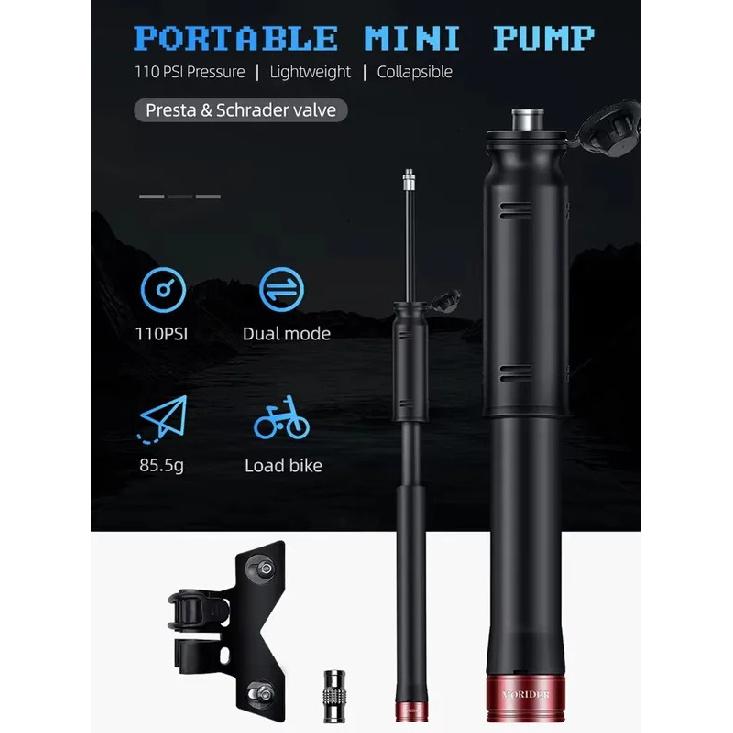 Bicycle Pump Portable Mini Bicycle Pump Cycling Hand Air Pump Ball Tire Inflator Schrader Presta Valve MTB Road Bike Accessories
