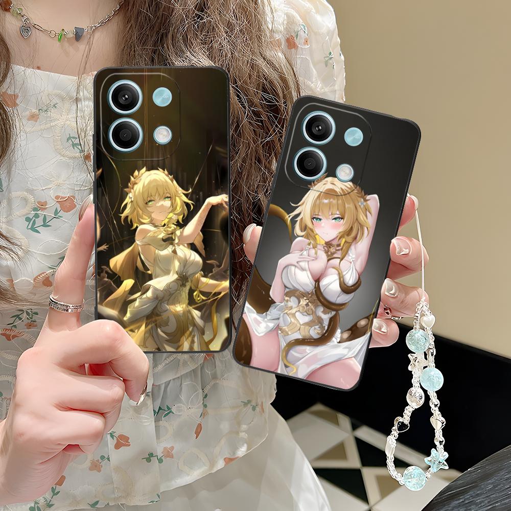 Чехол для телефона Honkai Star Rail Aglaea для Xiaomi POCO M6 M5 M4 M3 X7 X6 X5 X4 X3 F6 F5 F4 Pro GT 5G Черный Чехол Красивый Роскошный