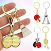 Keychain Pendant Lightweight Metal Sports Keychain Badminton Table Tennis Squash Racket Charm Key Holder