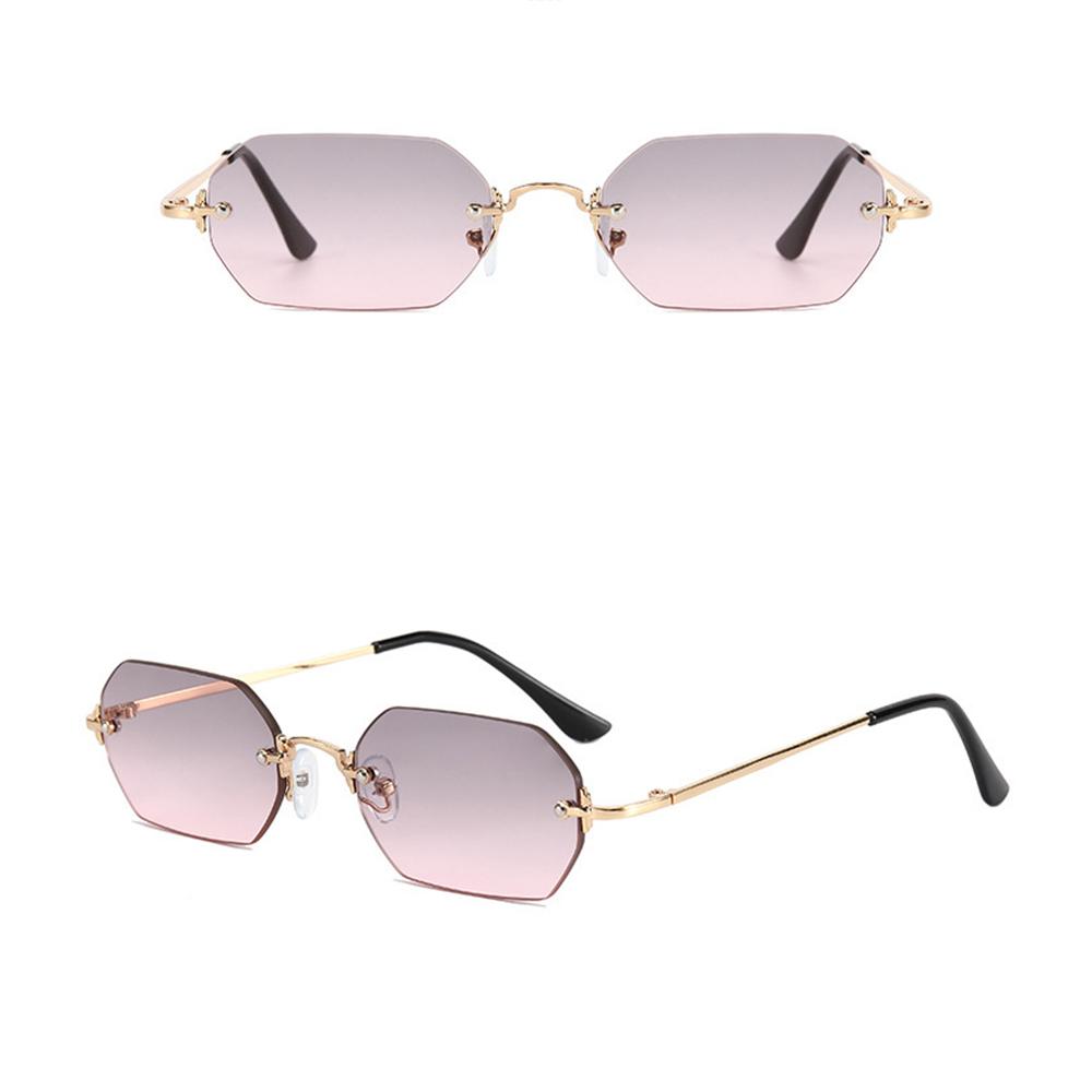 Uv400 Sunglasses Fashionable Rimless Sunglasses Punk Sun Glasses Sturdy Polygon Sunglasses For Daily Wear Outdoor Activities