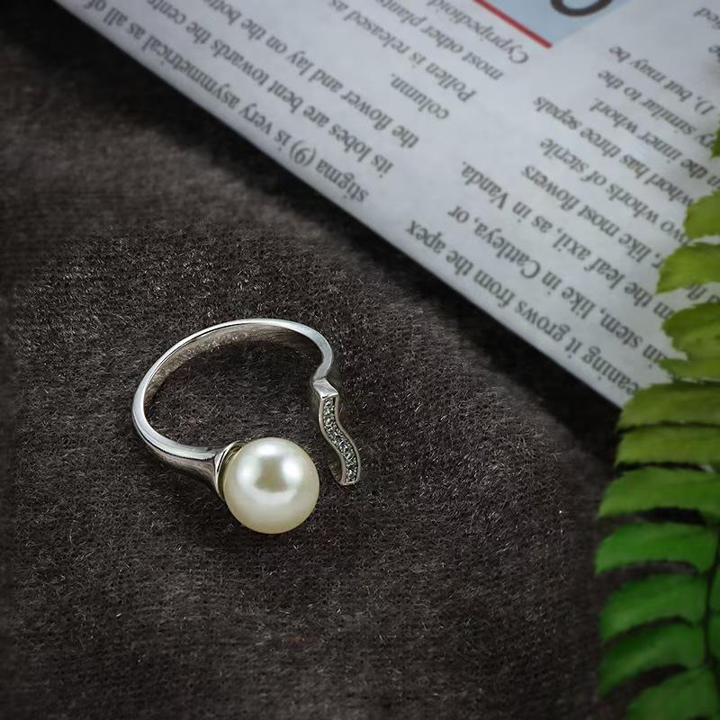 Высококачественное микро-инкрустированное циркониевое кольцо женское нишевое индивидуальное жемчужное кольцо кольцо легкое роскошное темпераментное ювелирное изделие