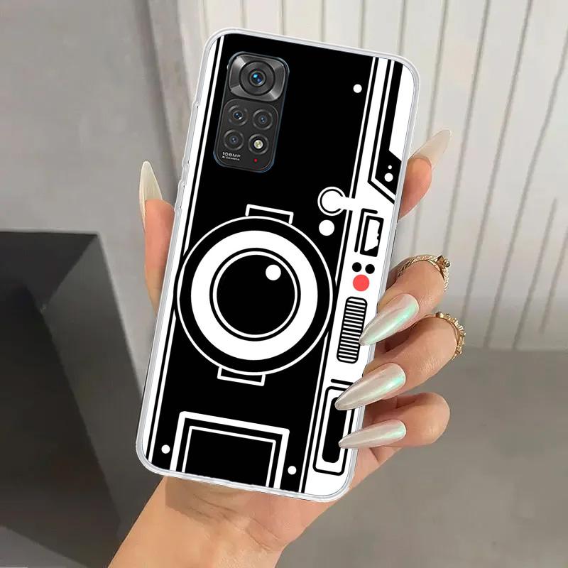 Модный Классический Чехол для Телефона в Виде Объектива Камеры для Xiaomi Redmi Note 14 13 12S 12 11S 11 Pro Plus 11T 11E 10S 9 9S Мягкий Funda Печать Shel