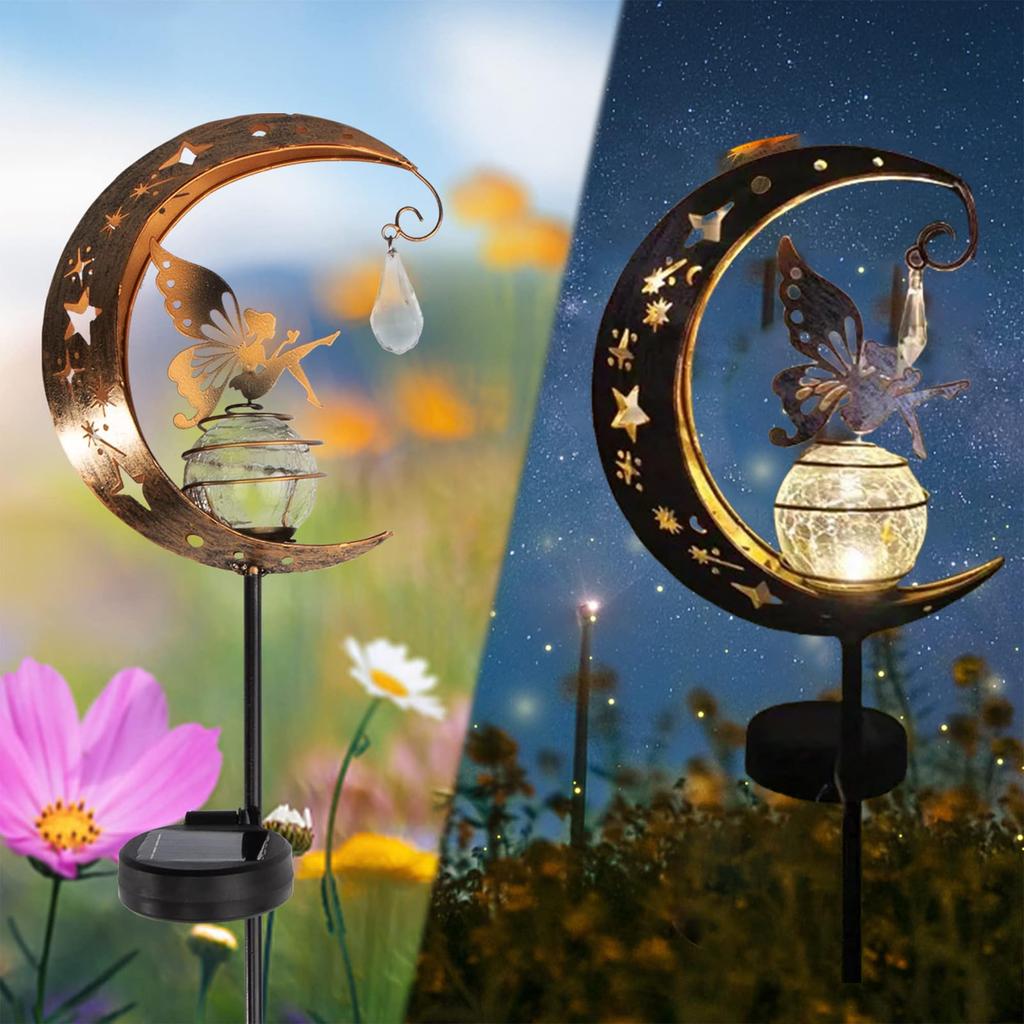 Stylish Garden Lights, String Lights for Lawns and Gardens, Garden Ornaments, Christmas Decorations, Outdoor Solar Powered, White Light (Monthly)