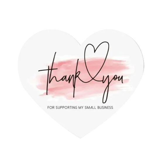 150 Pcs Love Heart Shaped Thank You Cards 2.36 X 2.76 Inch Blank Notecards Greeting Cards for Wedding Baby Shower Small Business