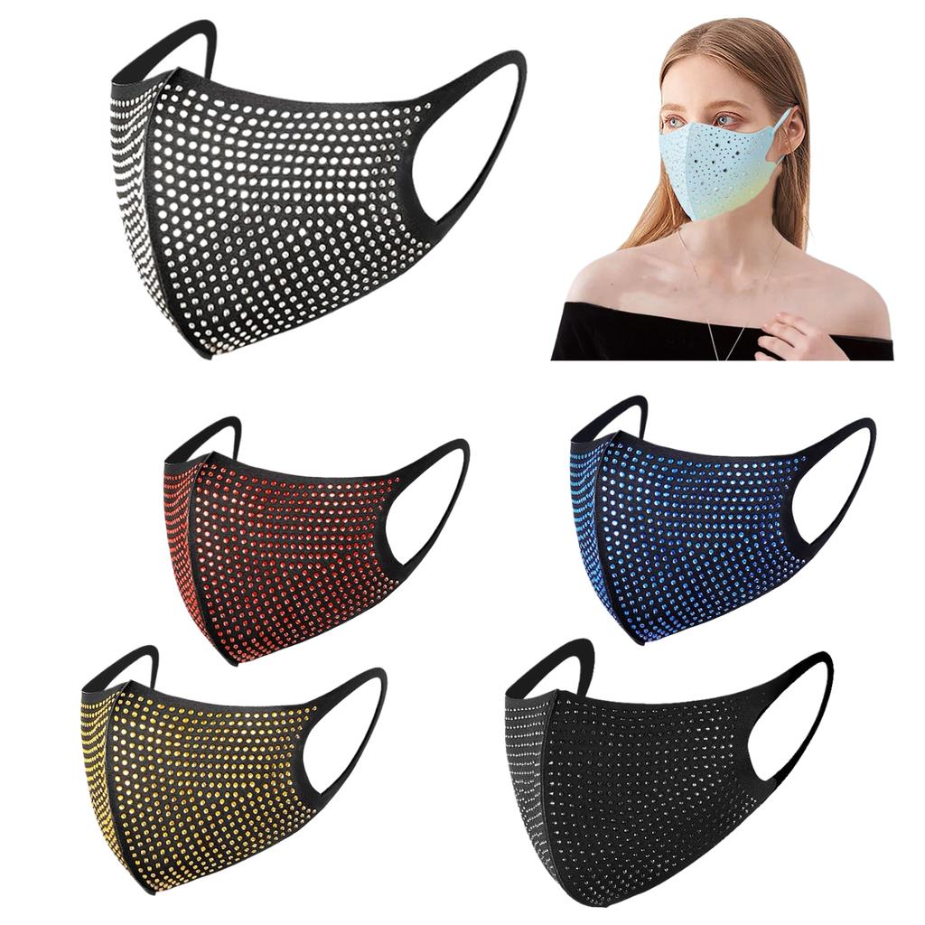 Блестящая модная маска для лица со стразами — стильная, многоразовая и идеальная для вечеринок и активного отдыха