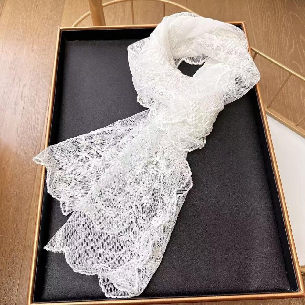 Lightweight Sunscreen Shawl Breathable Mesh Silk Scarf Elegant Lace Scarf Spring