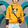 Li-Ning Совместный мужской пуловер с капюшоном и принтом мультфильмов Disney, желтый AWDQ841-1