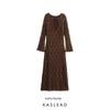 Kaslead New Arrival Women's Clothing Fashion Style Fashion Lace Round Neck Long Sleeves Long Dress 4661257