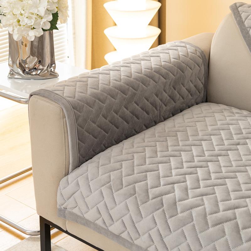 Чехлы для диванов для гостиной, грязезащитный чехол для дивана, серый цвет, плюшевая подушка, чехол для мебели, угловой диван, полотенце