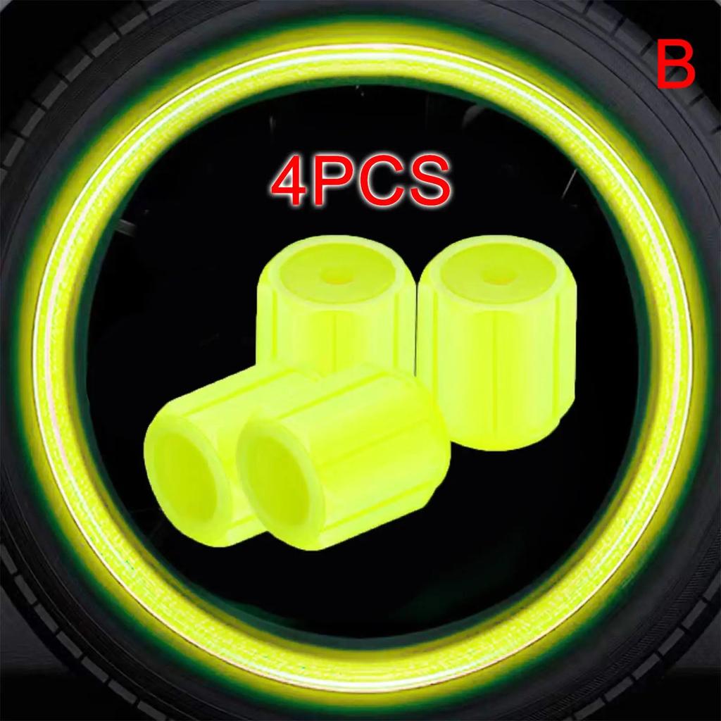 Luminous Tire Valve Caps 5 Colors Car Motorcycle Glowing Car Hub Valve Cover Accessories Tire Styling Wheel Auto 4-16Pcs To C1G0