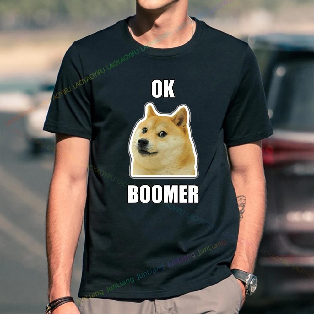 Футболка с коротким рукавом Cheems Dog OK Boomer Оверсайз Футболка Унисекс Смешные Подарки Мужская Одежда Топы Харадзюку Топ Женская Мужская Одежда