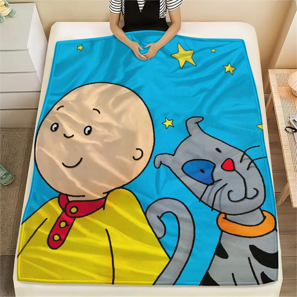 Caillou Print Flannel Blanket, High quality Comfortable for All Seasons, Home Decor, Warmth and Comfort