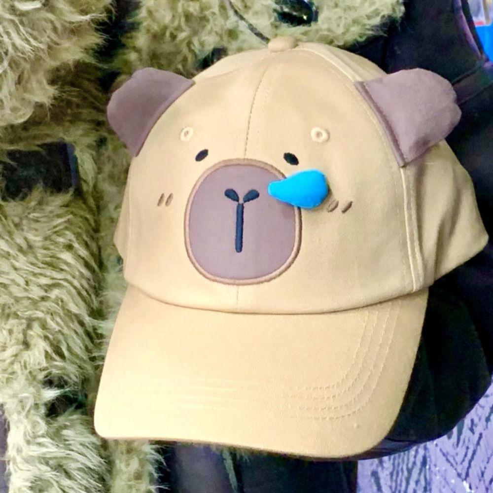 Runny Nose Cartoon Sun Hat Korean Style Peaked Cap Retro Capybara Baseball Cap  Outdoor