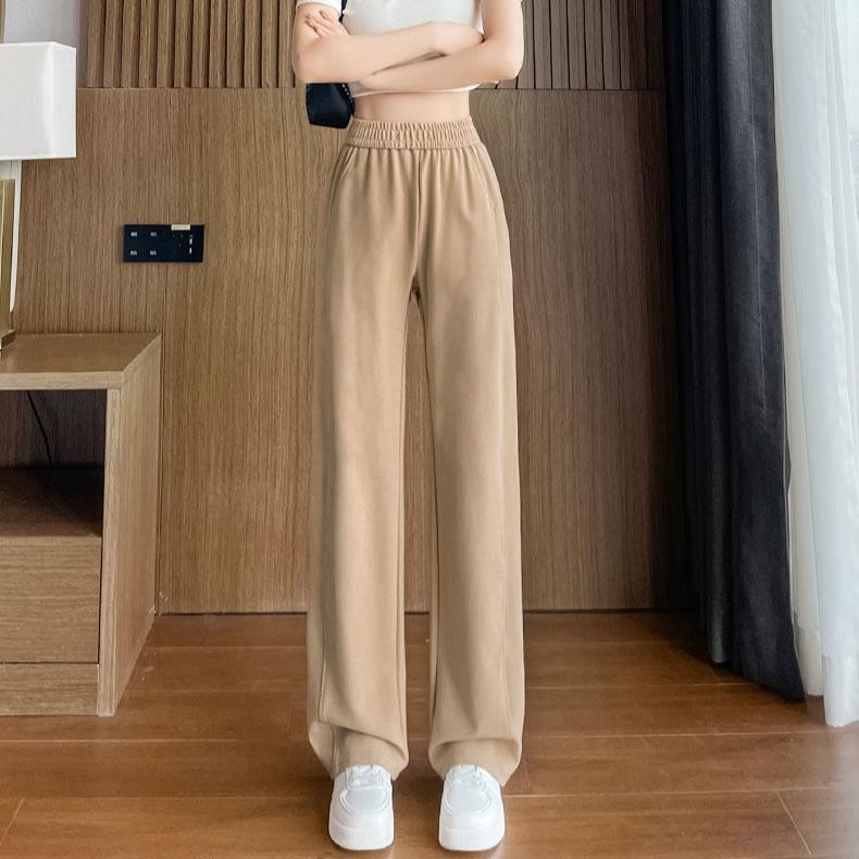 Большой размер 3XL 4XL спортивные штаны джоггеры Женские брюки с широкими штанинами Ретро с высокой талией однотонные эластичные женские брюки черные свободные длинные брюки