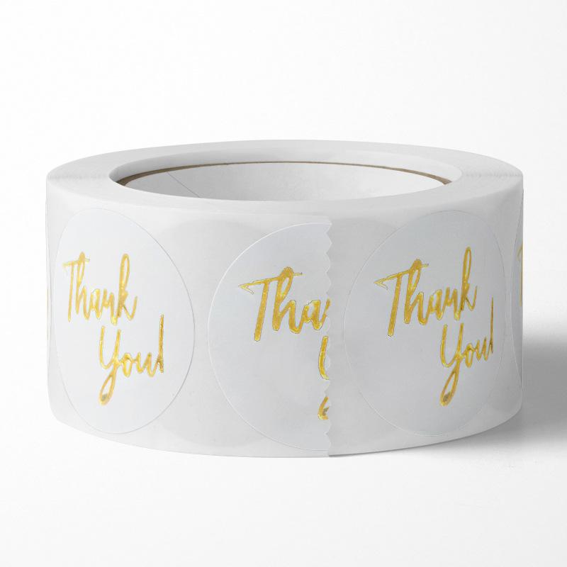 Прозрачные, горячештампованные благодарственные наклейки, подарочная упаковка, запечатывающие наклейки, запечатывающие наклейки, круглые, самоклеящиеся, этикетки-наклейки