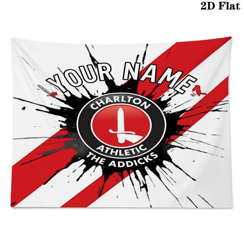 Custom Name Charlton Athletic Printed Tapestry – Wall Hanging for Bedrooms, Dorms, and Home Decor