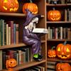 Halloween Witch Reading Book Resin Statue Ornaments, Handicraft Home Decoration Desktop Ornaments Gift
