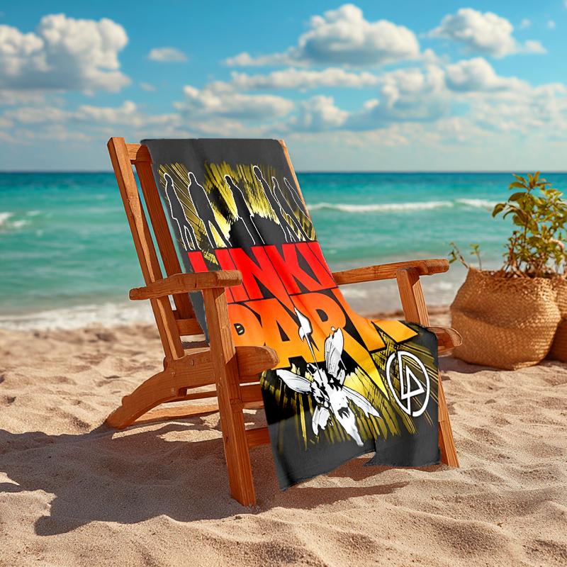 1pc Linkin Park1 Beach Towel, Comfortable and Thick, and Swimming/Bath/Picnic/Camping Towel, Suitable for Seaside Beaches