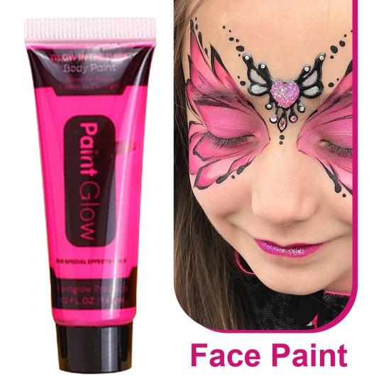 14.2ML UV Neon Face Paint Glow In The Dark Blacklight Fluorescent Water-Based Paint Washable Kids Adults Music Festivals Party Cosplay Makeup