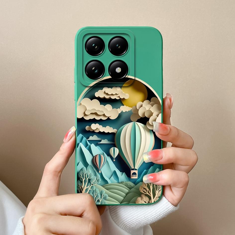 Мягкие новые чехлы для Xiaomi 14T 15 Pro Capa Pretty Cloud Flowers стильный стиль защитный жидкий силикон прочный анти-падение для Xiaomi Shell задние крышки