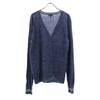 Paul Smith Кардиган льняной с V-образным вырезом, с длинным рукавом M Темно-синий x серый Мужской Б/у