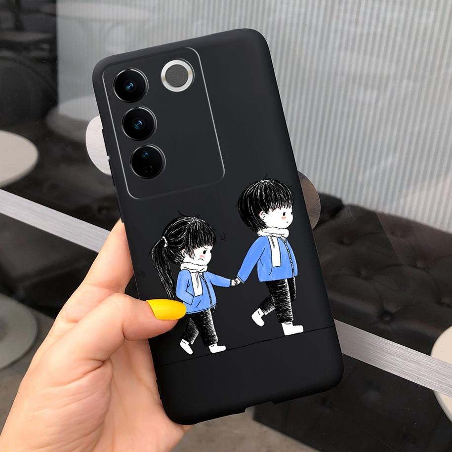 Чехол для Vivo V27 Pro Задняя крышка для Vivo V27e Модный чехол-фунда конфетного цвета с рисунком для Vivo V27 5G V 27e V27Pro V2237 V2230 Мягкий чехол