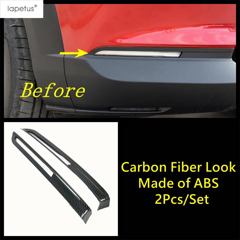 For Mazda CX-30 - 2025 Car Front Rear Fog Lamp Decorative Light Bar Eyebrow Cover Trim ABS Chrome Carbon Fiber Accessories