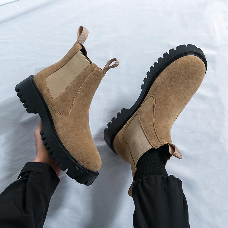 Fashion Men Business Chelsea Boots High-end Ankle Boots for Outdoor Adventure Training Europe America British Social Boots Size 38-46