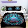 Mystical Tree Symbols Pattern Bedding,Quilt Set Quilt Cover Pillowcase Home Birthday Gift (1 * duvet cover + 2 * pillowcase, without core)