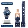 21 22 мм Ремешок Ретро Натуральная Кожа Заклепки ремешок Для IWC Big Pilot Spitfire Mark18 Винтажный Коричневый Черный Синий Коровья кожа Ремешок для часов